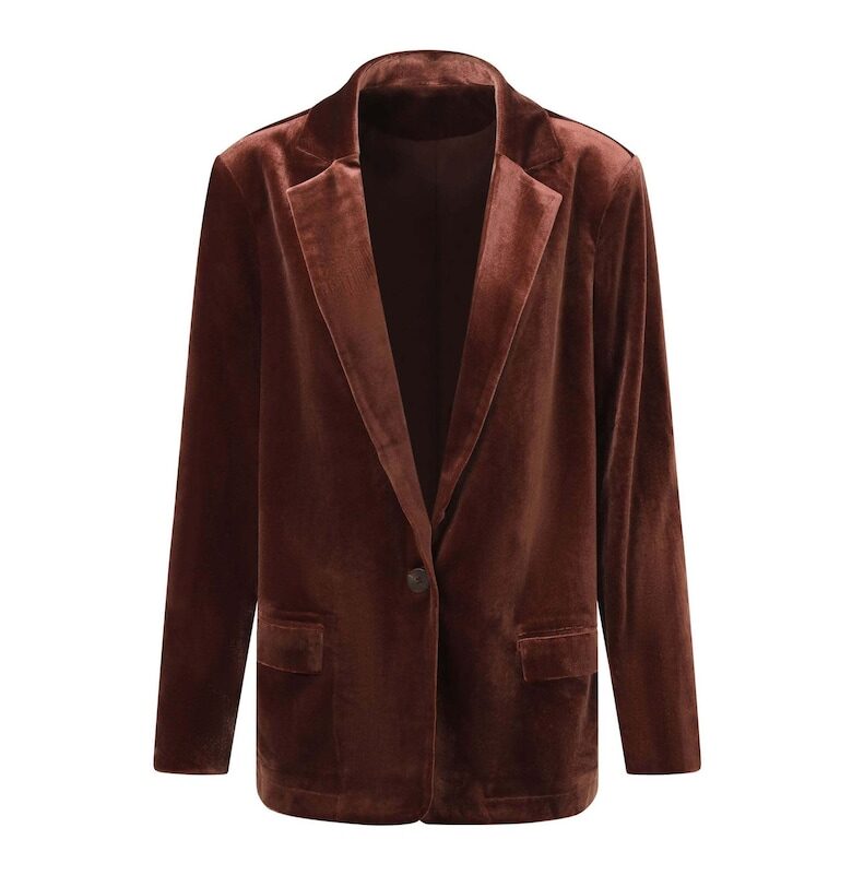 Кадифено сако с раздвоен ревер - Кафяв BALOU