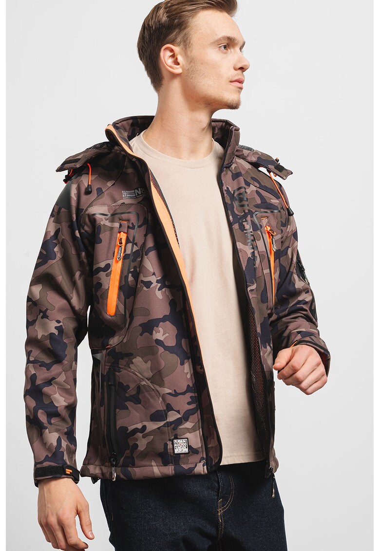 Камуфлажно зимно яке Techno с отделяща се качулка - Черен/Каки Geographical Norway