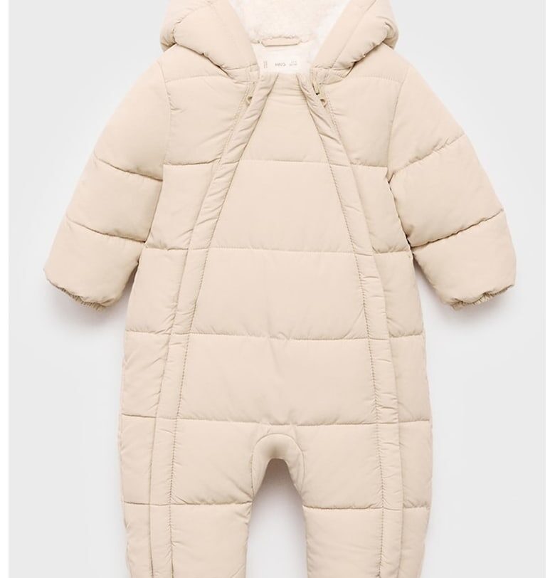 Капитониран гащеризон с качулка - Светло бежово Mango