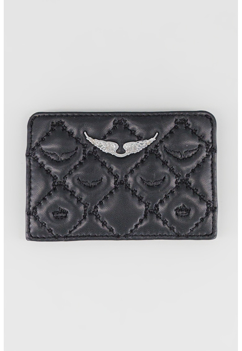 Капитониран кожен калъф за карти - Черен Zadig Voltaire