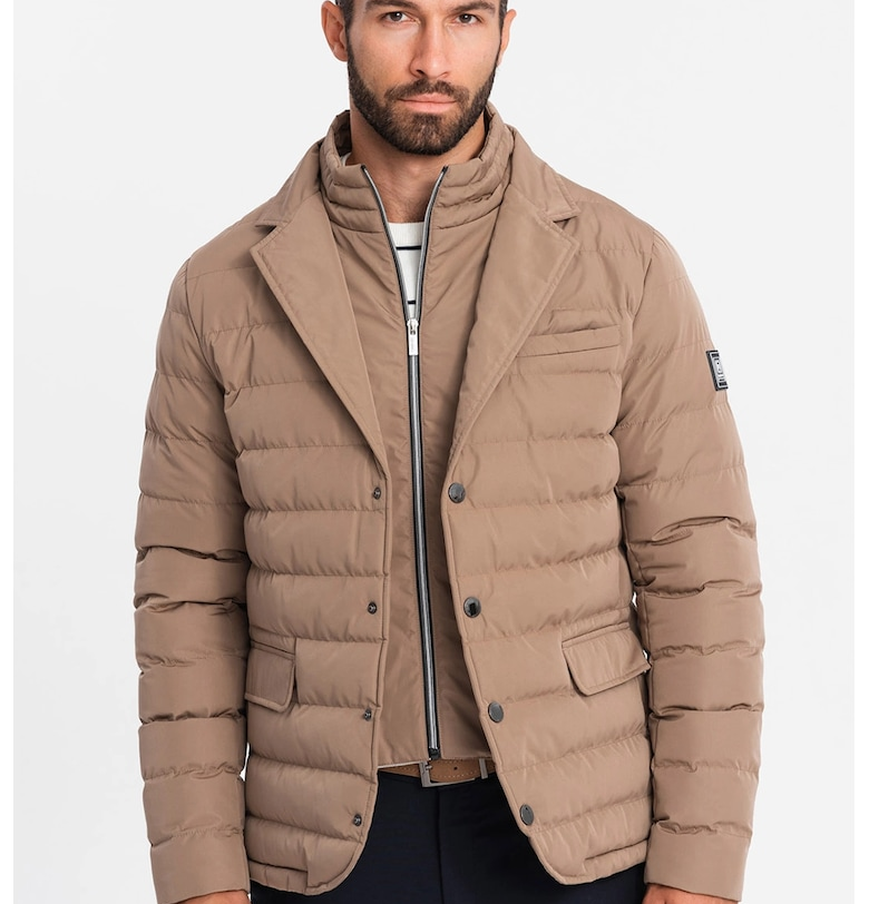 Капитониран слим шакет - Бежов OMBRE