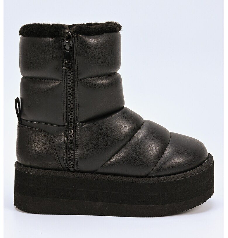 Капитонирани ботуши на равна платформа - Черен Karl Lagerfeld