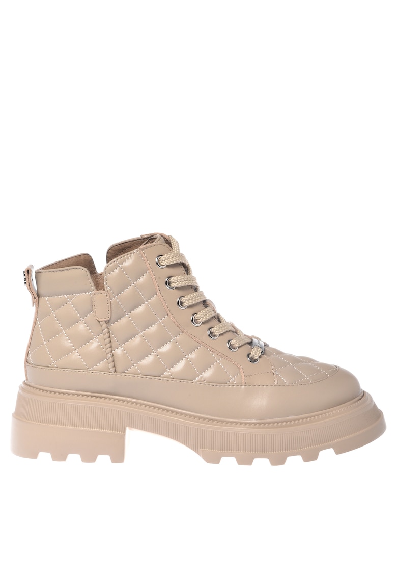 Капитонирани кожени боти - Крем Baldinini