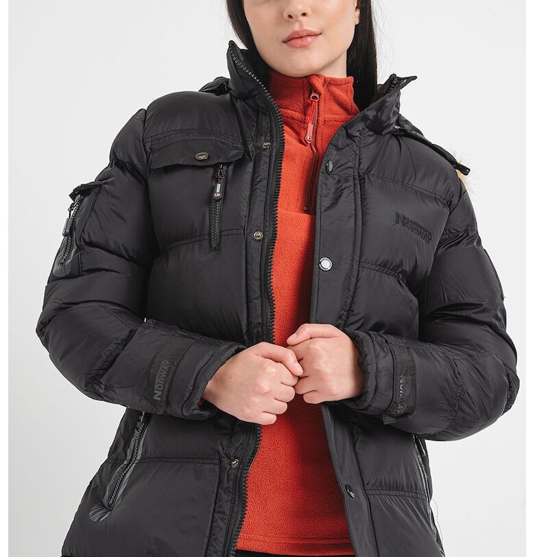 Капитонирано зимно яке Bonapart с качулка - Черен Geographical Norway