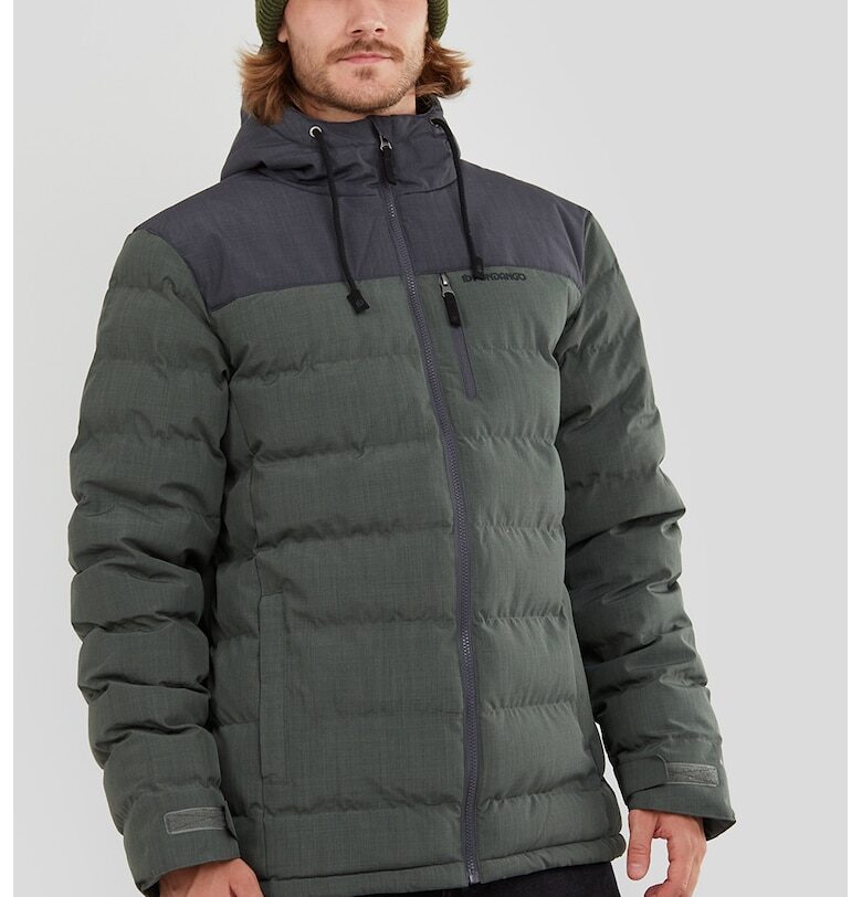 Капитонирано зимно яке Passat - Бледозелен/Tъмносив Fundango