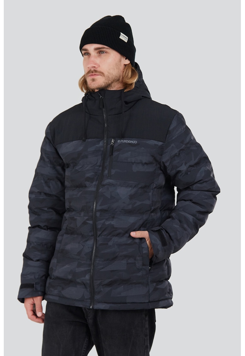 Капитонирано зимно яке Passat - Сив/Избеляло черно Fundango