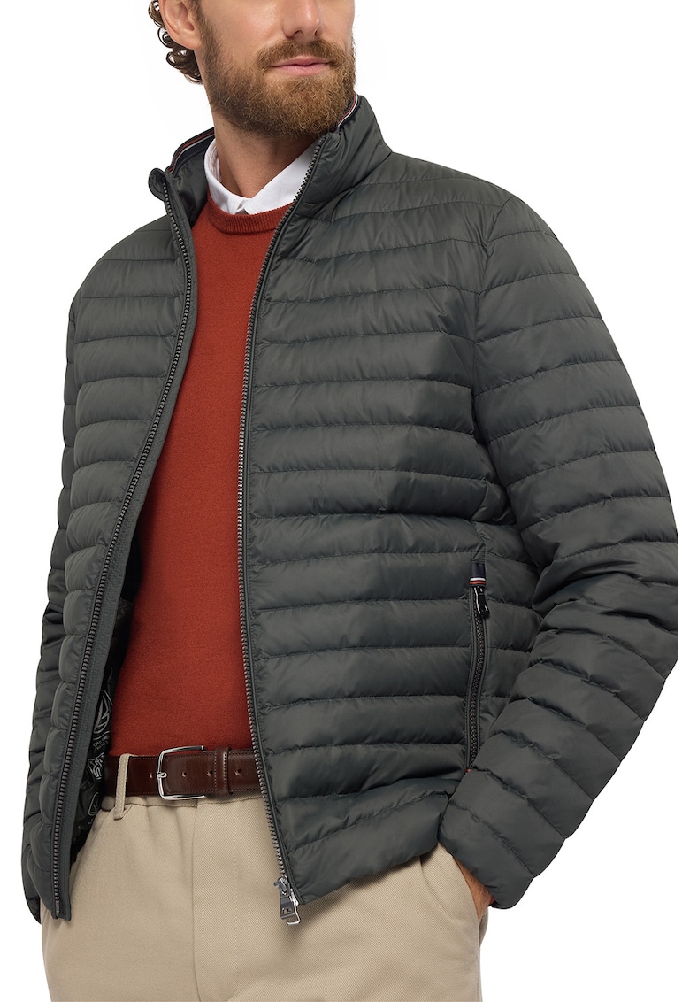 Капитонирано зимно яке Warren с джобове встрани - Tъмносив Geox