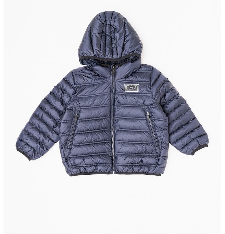 Капитонирано зимно яке с вата и качулка - Ултрамарин синьо EA7