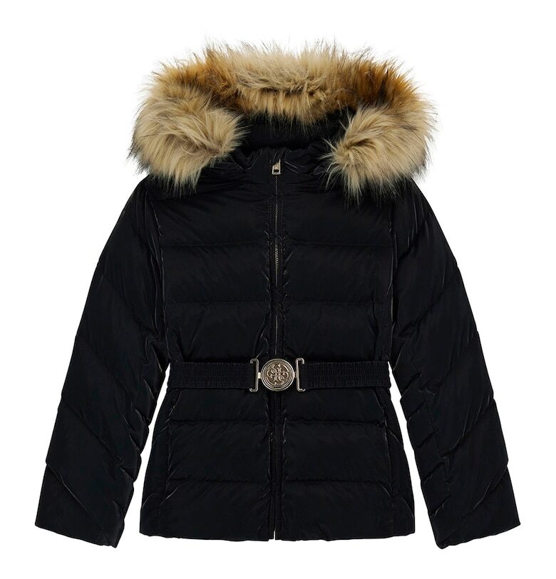 Капитонирано зимно яке с вата от еко пух - Черен GUESS KIDS