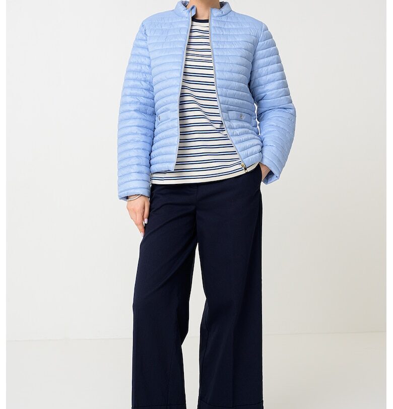 Капитонирано зимно яке с джобове - Бледо синьо Stefanel