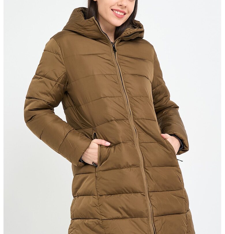 Капитонирано зимно яке с качулка - Каки KVL by KENVELO