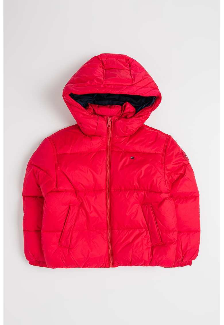 Капитонирано зимно яке с качулка - Малина Tommy Hilfiger