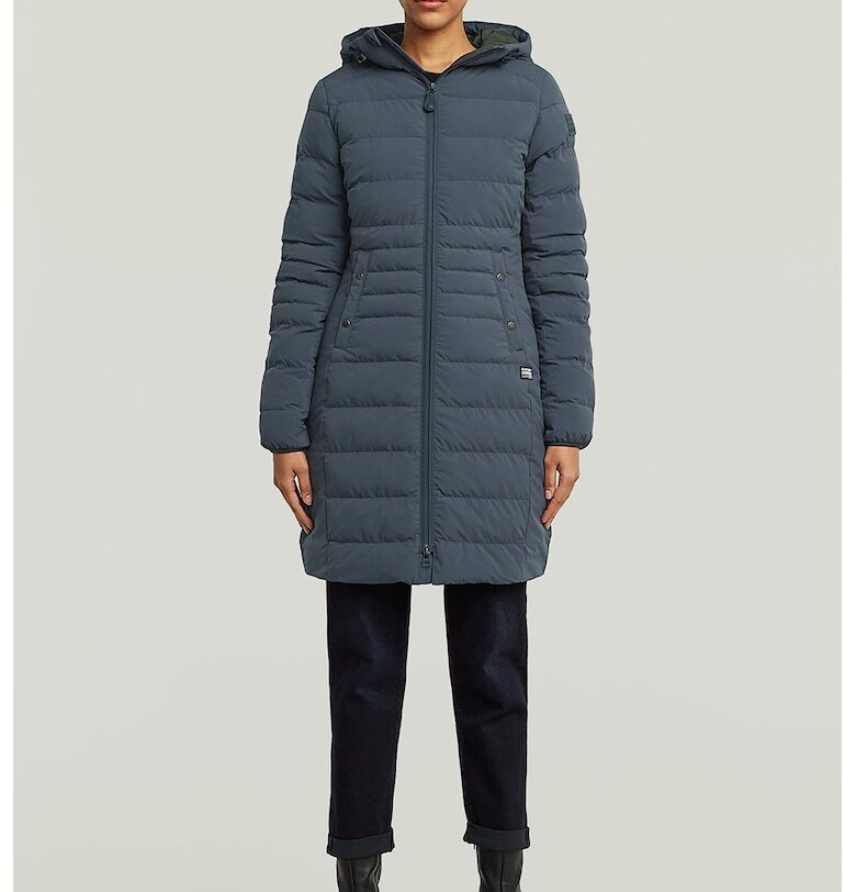 Капитонирано зимно яке с качулка - Прашно синьо G-STAR