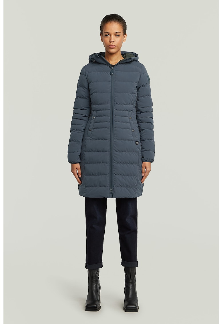 Капитонирано зимно яке с качулка - Прашно синьо G-STAR