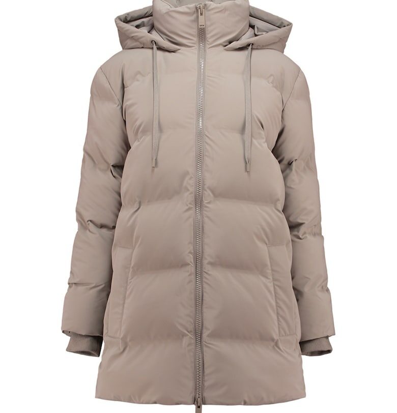Капитонирано зимно яке с качулка - Светлокафяв Hailys