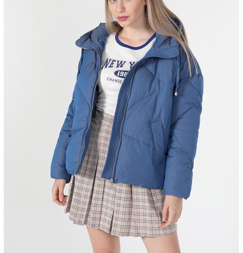 Капитонирано зимно яке с качулка - Син COLINS