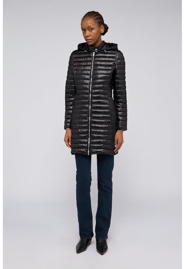 Капитонирано зимно яке с качулка - Черен Trussardi