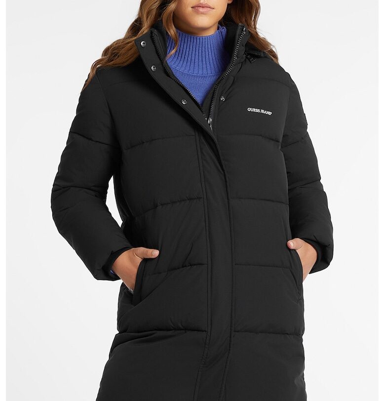 Капитонирано зимно яке с качулка и вата GUESS JEANS