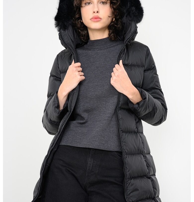 Капитонирано зимно яке с пухена вата - Черен Colmar