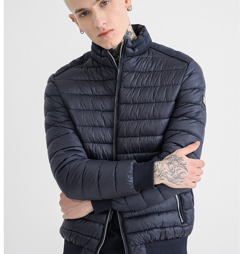 Капитонирано зимно яке с цип - Тъмносин Karl Lagerfeld