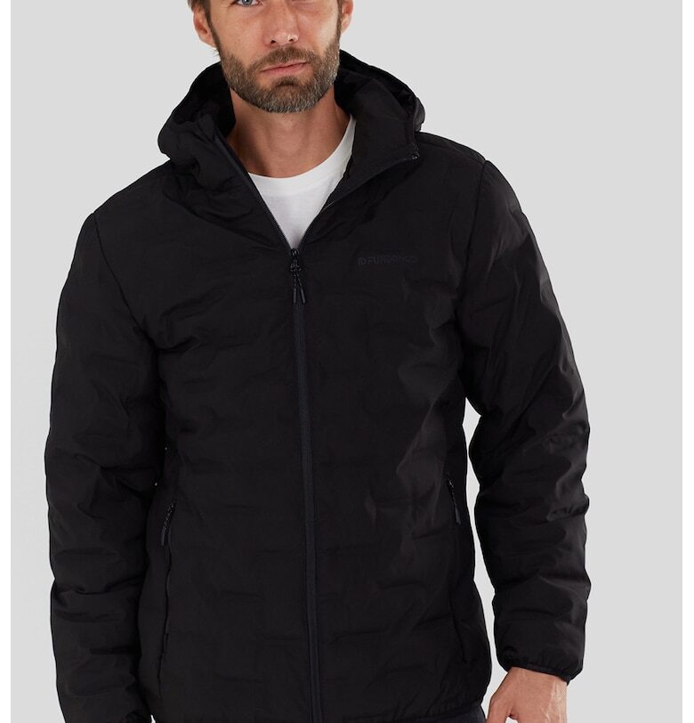 Капитонирано трекинг яке Smoke с качулка - Черен Fundango