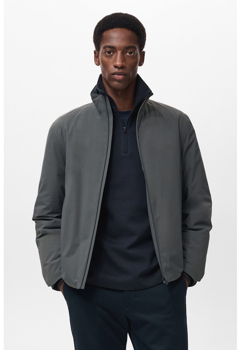 Капитонирано яке с висока яка - Tъмносив Mango