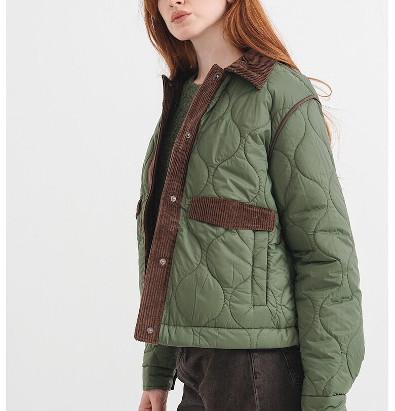 Капитонирано яке с джинсови детайли - Карамел/Аква зелено Pepe Jeans London