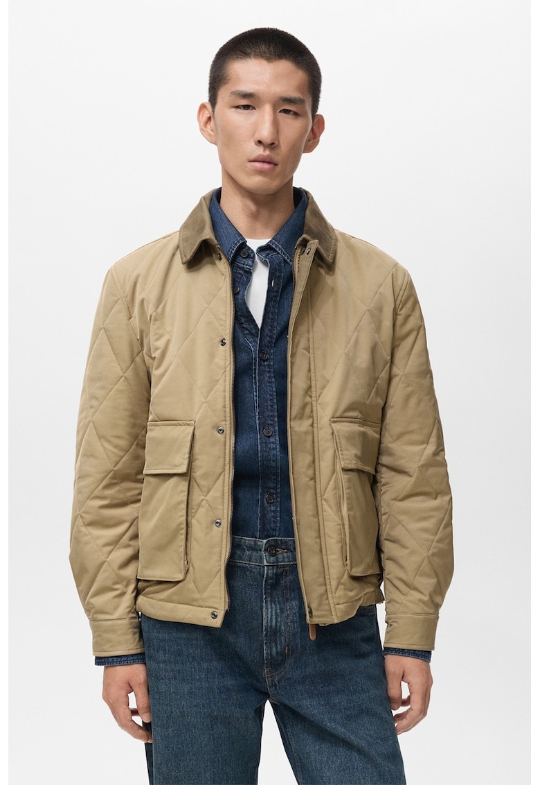Капитонирано яке с джобове - Бежов Mango