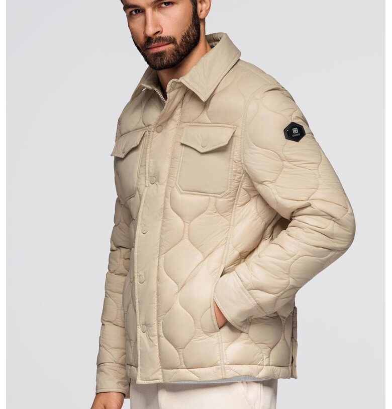 Капитонирано яке с джобове - Тъмнобежово OMBRE