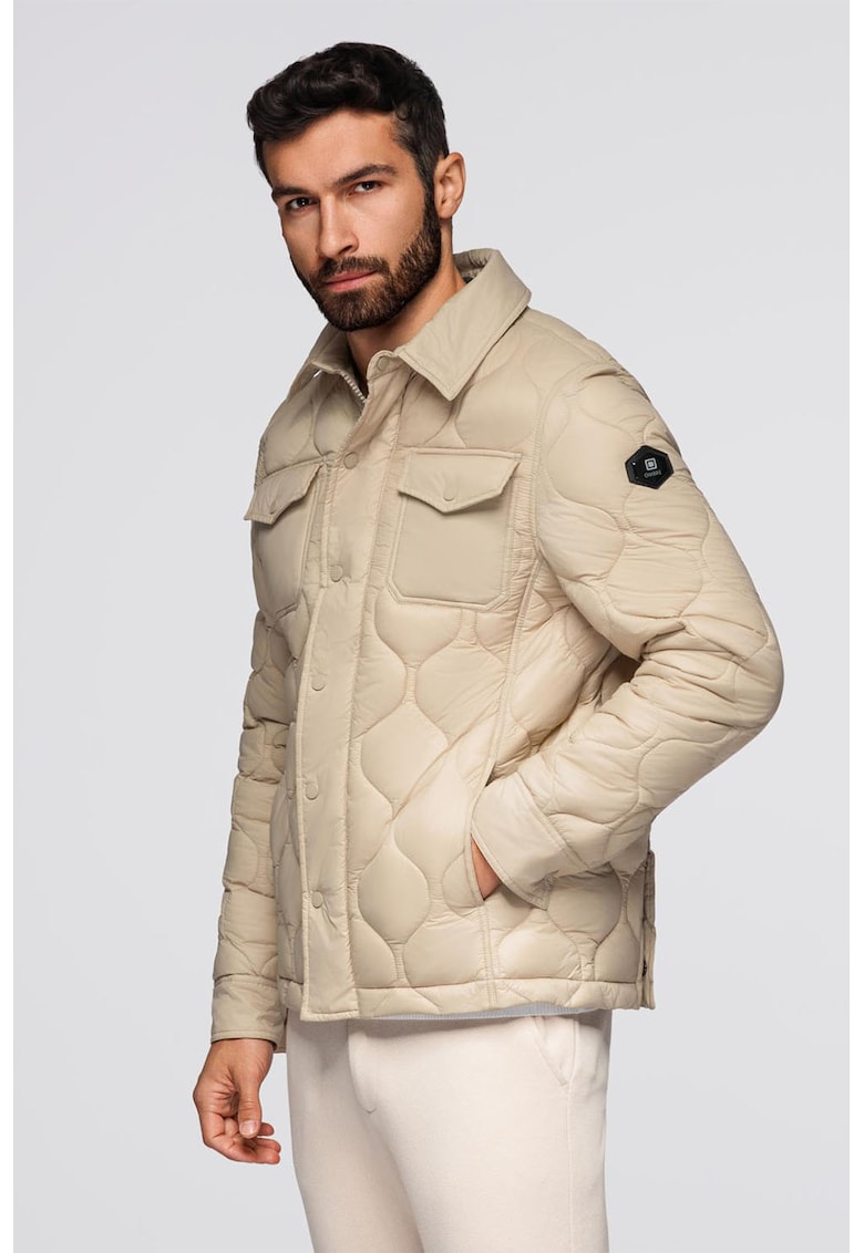 Капитонирано яке с джобове - Тъмнобежово OMBRE