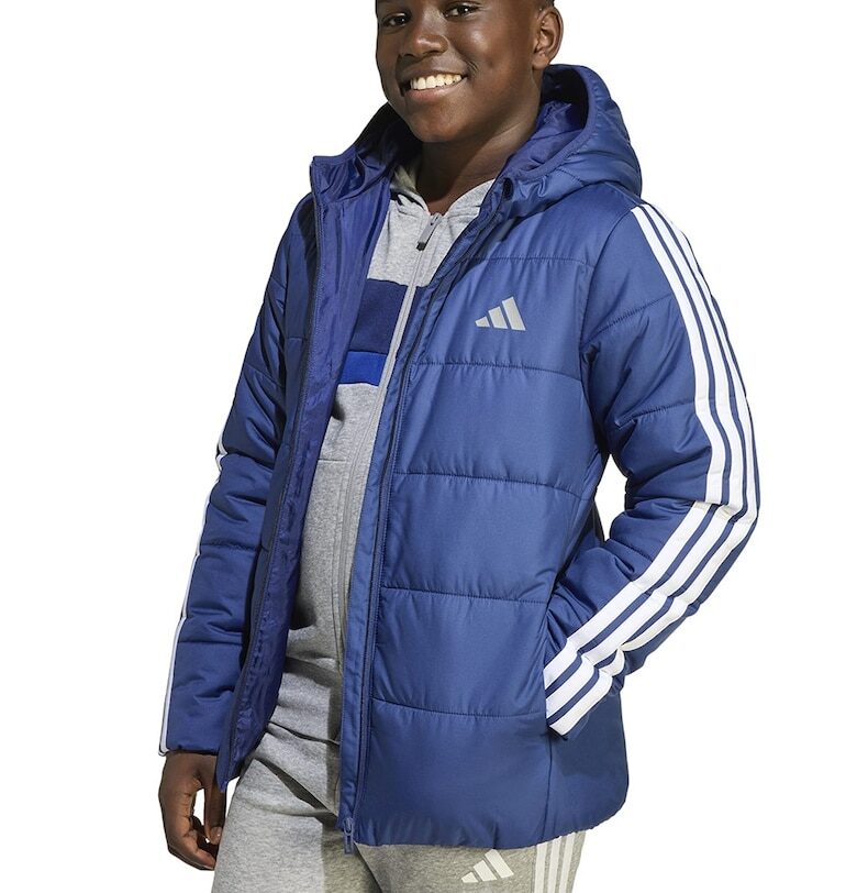 Капитонирано яке с качулка - Кралско Синьо/Бял adidas Sportswear