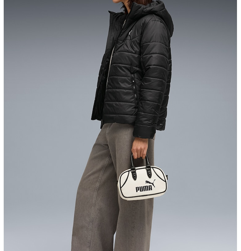 Капитонирано яке с качулка и лого - Черен Puma