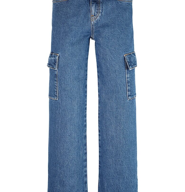 Карго дънки с широк крачол - Тъмносин CALVIN KLEIN