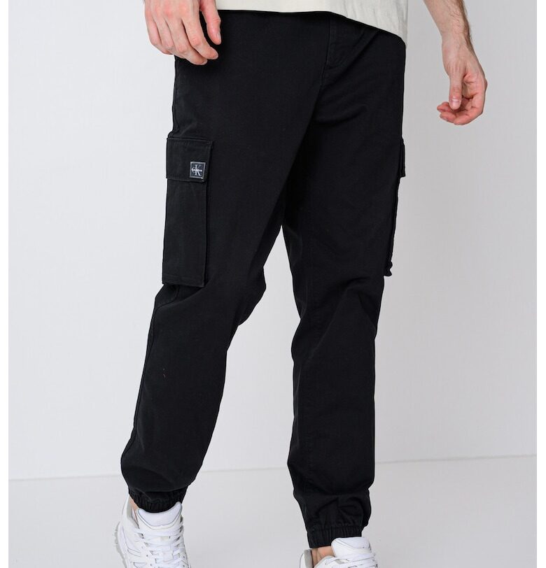 Карго панталон с памук с еластична талия - Черен CALVIN KLEIN JEANS