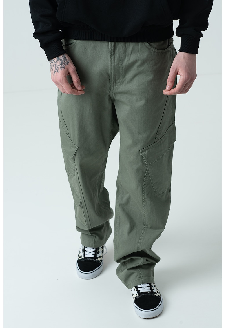 Карго панталон с широк крачол - Шам фъстък зелено Karl Kani