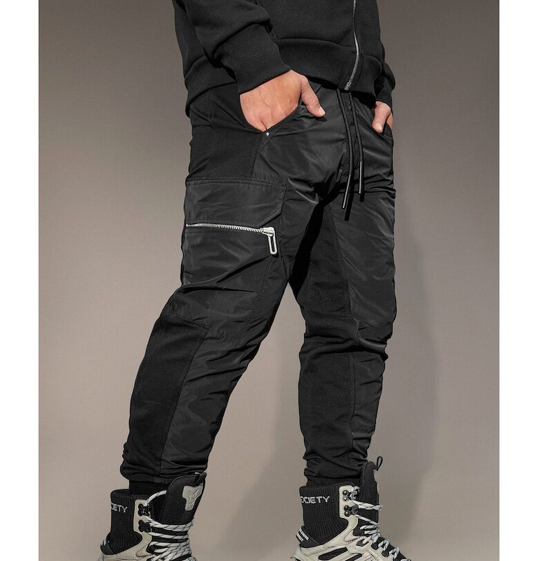 Карго панталони Произведено от Society - P15930 - Черен Made By Society