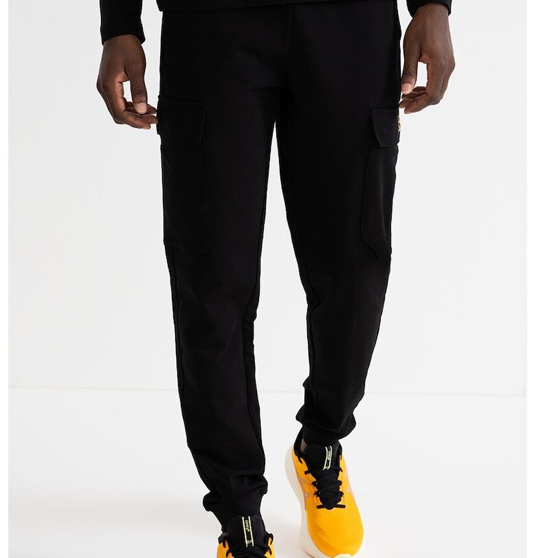 Карго спортен панталон с еластична талия - Черен/Избеляло черно EA7