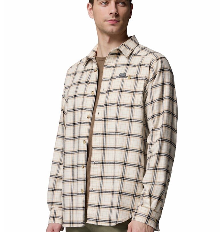 Карирана риза с джоб - Меланж тъмно сиво/Бледооранжев/Светло бежово Columbia