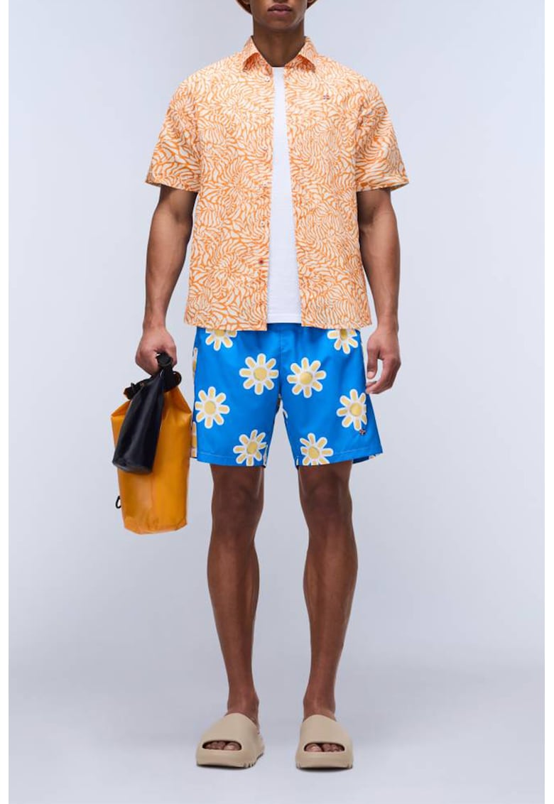 Карирана риза с къси ръкави - Бял/Син Napapijri