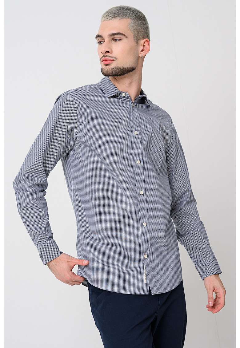 Карирана риза с памук - Бял/Тъмносин Scotch Soda