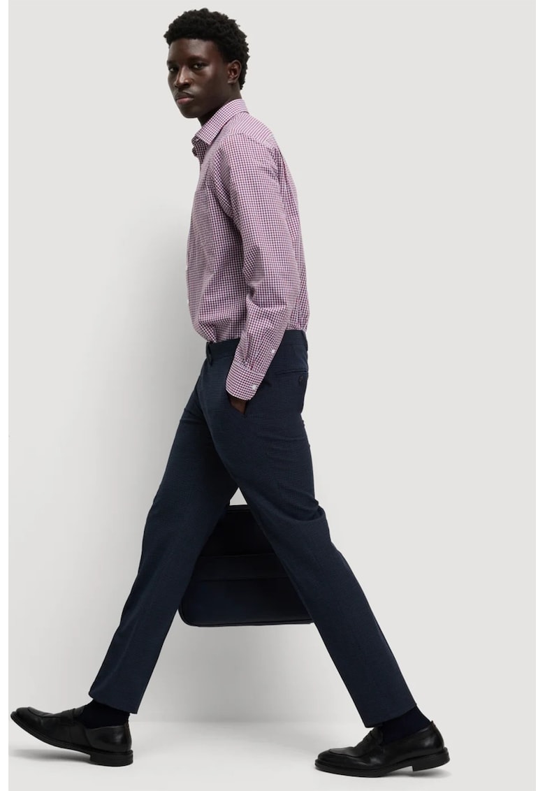 Карирана риза с памук - Червен/Бял Marks Spencer