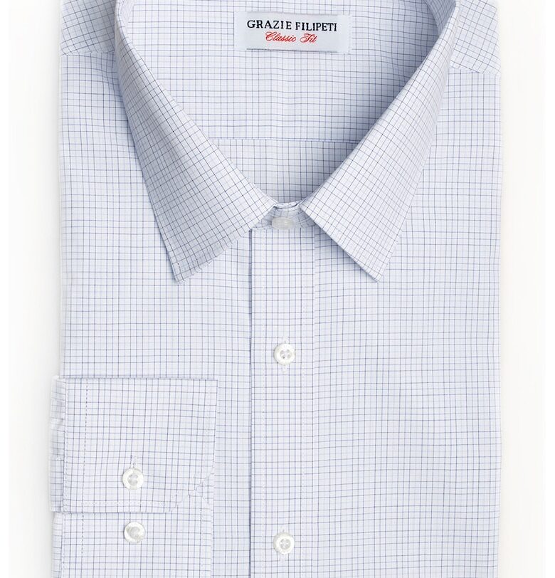 Карирана риза със стандартна кройка - Бял/Тъмносин Grazie Filipeti