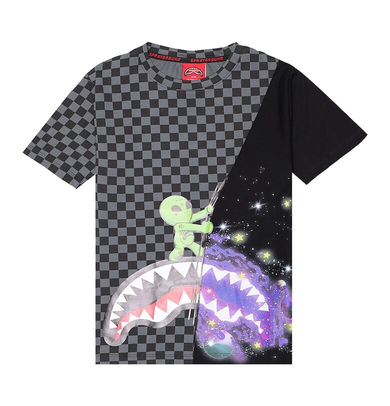 Карирана тениска Cosmic Ray - Черен/Светлолилав/Tъмносив Sprayground