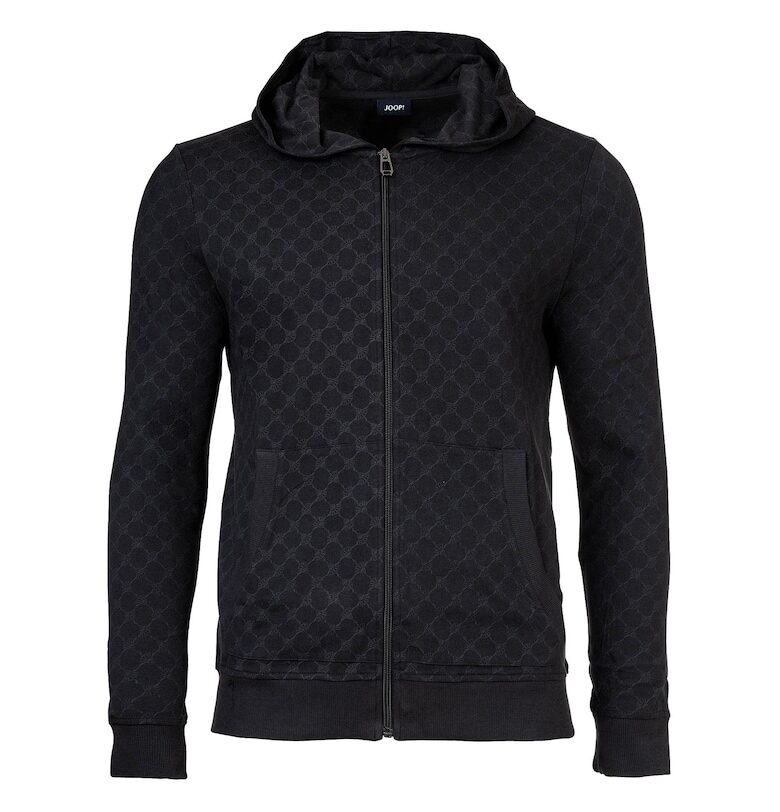 Карирано худи с цип - Черен Joop