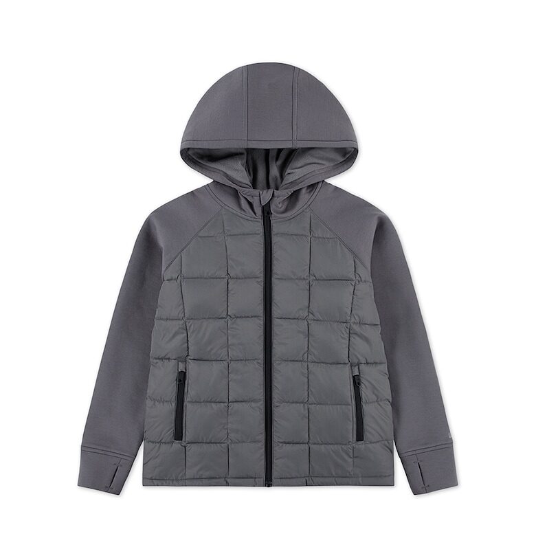 Карирано яке с цепки за палците - Tъмносив Abercrombie  Fitch