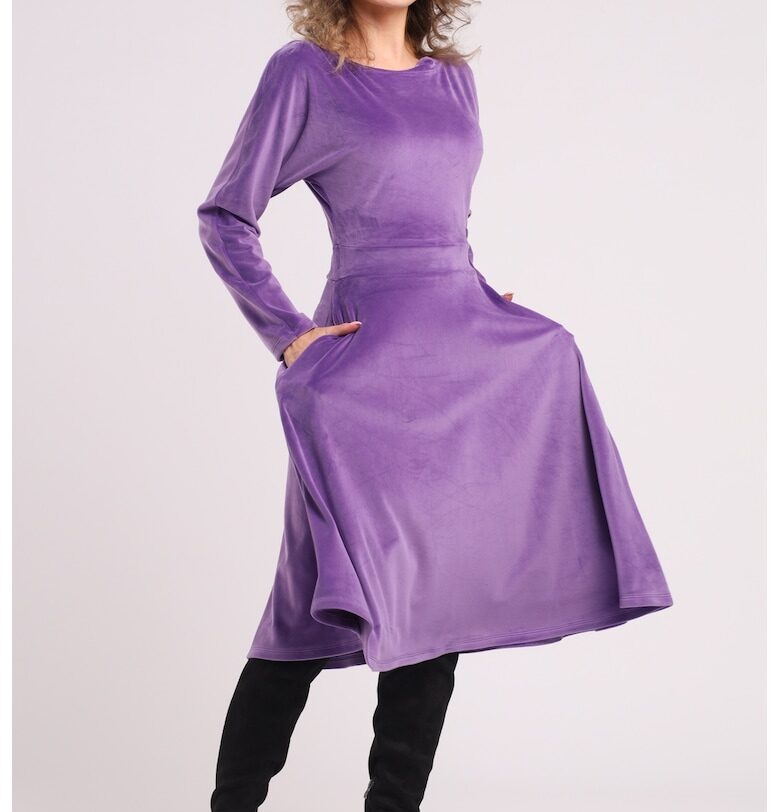 Кафифена рокля с джобове - Лилав CAMISSI