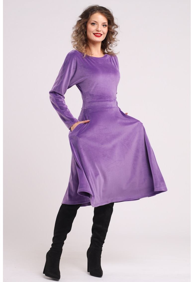 Кафифена рокля с джобове - Лилав CAMISSI