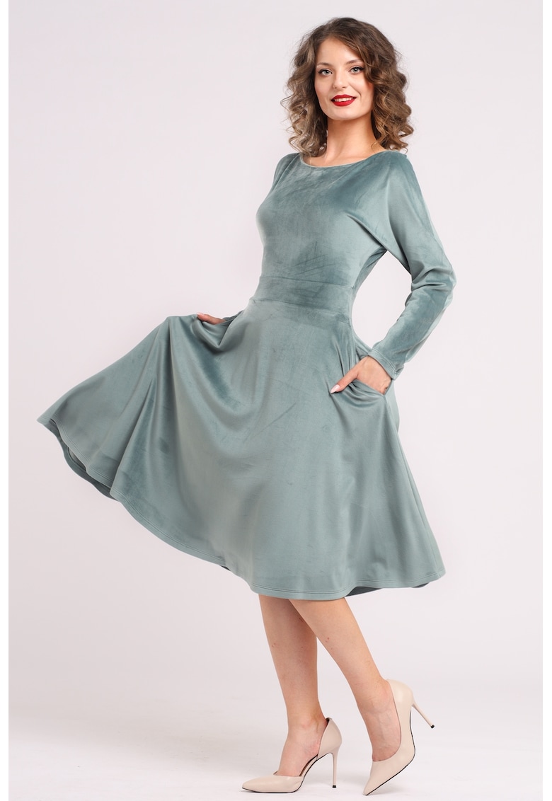 Кафифена рокля с джобове - Пепеляво сиво CAMISSI