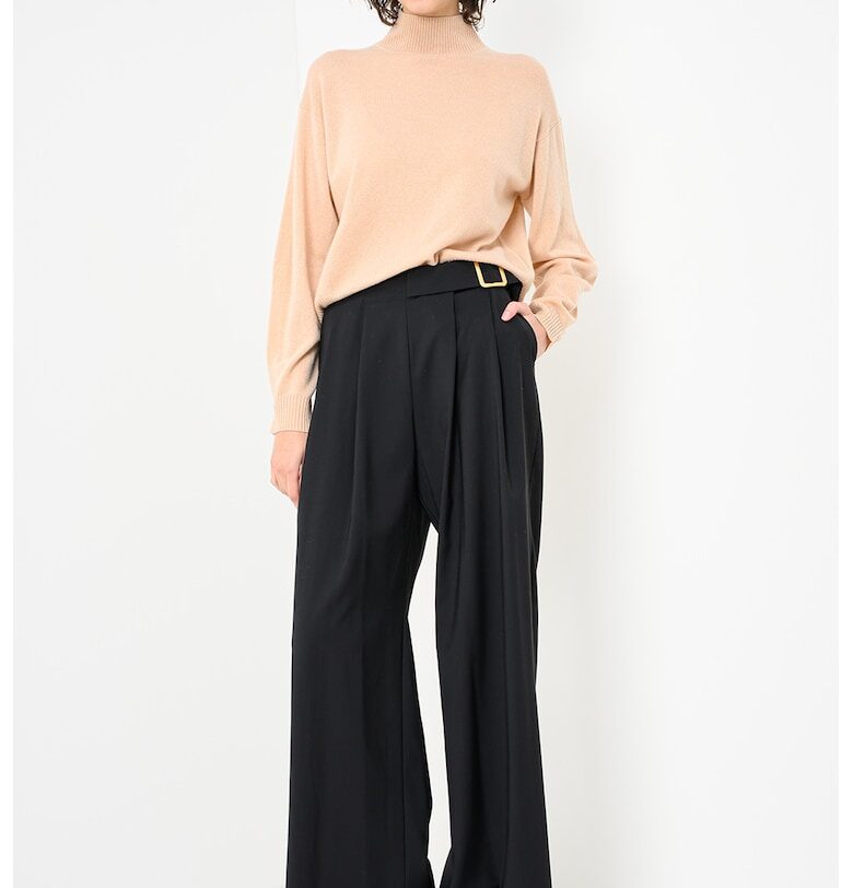 Кашмирен пуловер Febo с поло - Бежов Marella