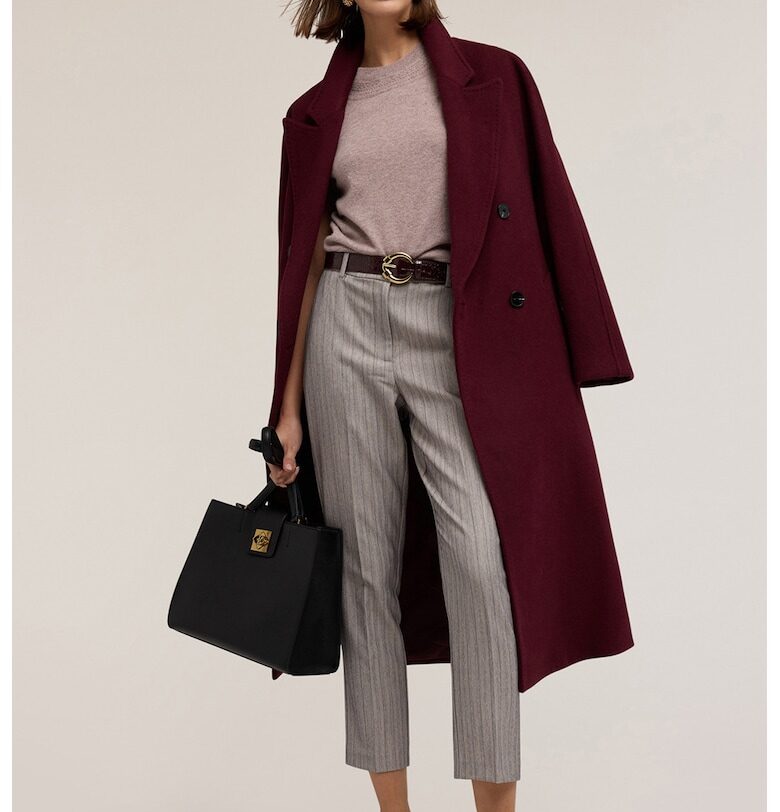 Кашмирен пуловер с къси ръкави - Прашно розово Motivi